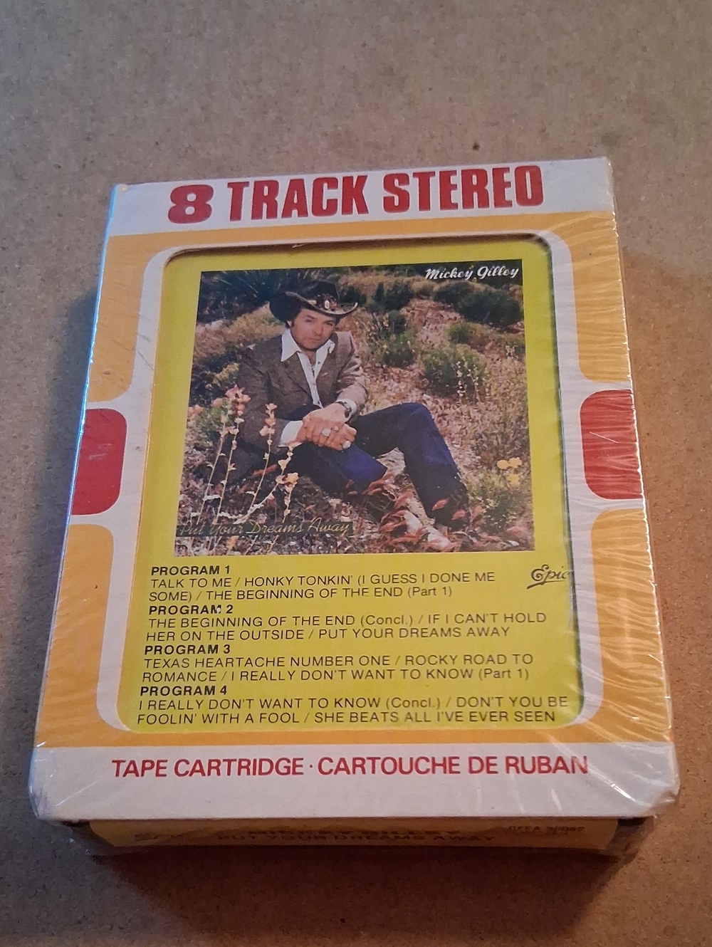Mickey Gilley 8-Track Tape Cartridge - Yellow/Red Accent